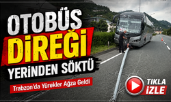 Trabzon’da Yürekleri Ağza Getiren Kaza! Otobüs Karşı Şeritte Durabildi