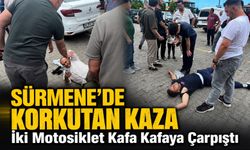 Sürmene’de Korkutan Kaza: İki Motosiklet Kafa Kafaya Çarpıştı