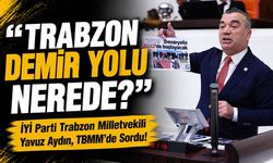 İYİ Parti Trabzon Milletvekili Yavuz Aydın, TBMM’de Sordu! ; "Trabzon Demir Yolu Nerede?"