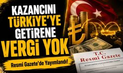 Resmi Gazete’de Yayımlandı!; Kazancını Türkiye’ye Getirene 20 Yıl Vergi Yok