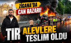 Zigana’da Feci Kaza: TIR Alevlere Teslim Oldu, Sürücü Hayatını Kaybetti