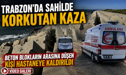 Trabzon’da Sahilde Korkutan Kaza:  Beton Blokların Arasına Düşen Kişi Hastaneye Kaldırıldı