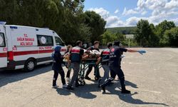 Samsun'da yaralanan traktör sürücüsü ambulans helikopterle hastaneye kaldırıldı