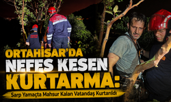 Ortahisar’da Sarp Yamaçta Mahsur Kalan Vatandaş Kurtarıldı