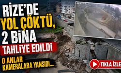 Rize’de Yurt İnşaatında İstinat Duvarı Çöktü, Yol Kullanılamaz Hale Geldi