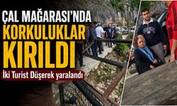 Çal Mağarası Önündeki Korkuluklar Kırıldı, İki Turist Düşerek Yaralandı