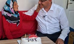 101 yaşına giren kadına sürpriz doğum günü kutlaması