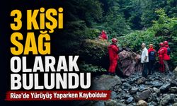 Rize’de Ormanlık Alanda Kaybolan 3 Kişi Ekiplerin Çalışmasıyla Sağ Bulundu