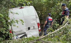Minibüs şarampole yuvarlandı: 2 yaralı