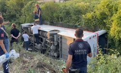 Özel halk otobüsü devrildi: 21 yaralı