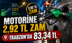 Motorine 2,92 TL zam geldi: Trabzon’da litre 83,34 TL oldu