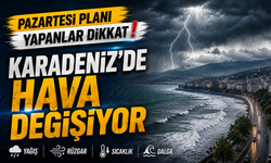 Karadeniz’de pazartesi hava değişiyor: Trabzon ve Rize’ye sağanak