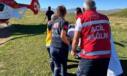 Eğrisu Yaylası’nda Yaralanan 78 Yaşındaki Kadın Helikopter Ambulansla Hastaneye Ulaştırıldı