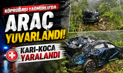 Köprübaşı Yağmurlu’da araç yuvarlandı: Karı-koca yaralandı
