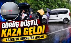 Araklı-Bayburt Yolunda 4 Araç Birbirine Girdi: Şiddetli Yağış Kazayı Getirdi