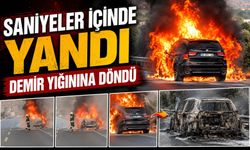 Milas-Bodrum Yolunda Seyir Halindeki Otomobil Alevlere Teslim Oldu