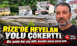 Rize’de sel yolu 60 santimetre çökertti: “Bir anda her şey bitti, buralar yavaş yavaş battı”