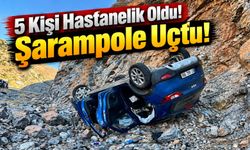 61 plakalı otomobil Adıyaman’da şarampole yuvarlandı: 5 kişi yaralandı