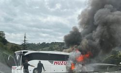 Karadeniz'de otobüs yangını: Yolcular ölümden döndü