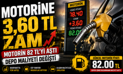 Motorine 3,60 TL Zam Geldi: Yeni Akaryakıt Fiyatları Belli Oldu