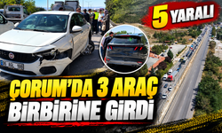 Çorum’da 3 araçlı zincirleme kaza: 5 kişi yaralandı