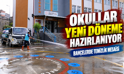 Trabzon’da Okul Bahçelerinde Yeni Dönem Öncesi Temizlik Mesaisi