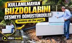 Kullanılmayan Buzdolabını Çeşmeye Dönüştürdüler; Karadeniz Aklı Yine Şaşırttı