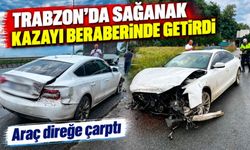Trabzon’da sağanak kazayı beraberinde getirdi: Araç direğe çarptı