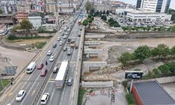 Akçaabat’ta trafik düğümünü çözecek köprüde çalışmalar sürüyor