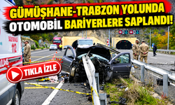 Gümüşhane-Trabzon Yolunda Can Pazarı! Bariyere Saplanan Araçtan Acı Haber