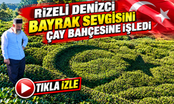 Rizeli Denizci Bayrak Sevgisini Çay Bahçesine İşledi; Ortaya Çıkan Görüntü Büyük İlgi Gördü