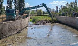 Çiğdemtepe köyünde dere yatağı ıslah çalışmaları sürüyor
