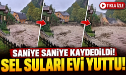 Sakarya'da Sel Kamerada! İki Katlı Ev Saniyeler İçinde Böyle Yıkıldı
