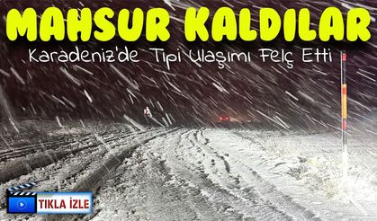 Gümüşhane’de kar ve tipi nedeniyle araçta mahsur kalan 4 kişi kurtarıldı