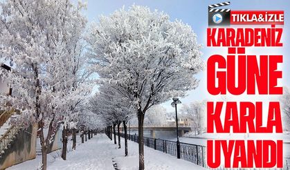Bayburt’un Arpalı Beldesi güne karla uyandı: Yollar beyaza büründü