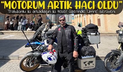 Trabzonlu iki arkadaş, motosikletle 11 bin kilometre kat edip Umre yaptı