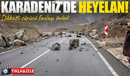 Artvin-Şavşat Karayolu’nda heyelan: Dikkatli sürücü faciayı önledi