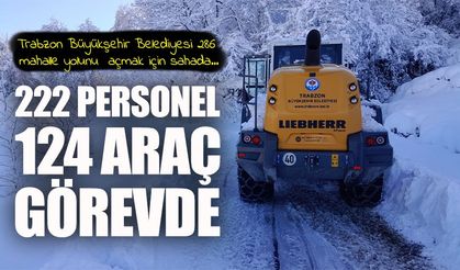 Trabzon Büyükşehir Belediyesi, karla mücadelede tam kadro sahada