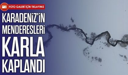 Bayburt’ta Menderesler Karla Kaplandı, Kartpostallık Görüntüler Oluştu