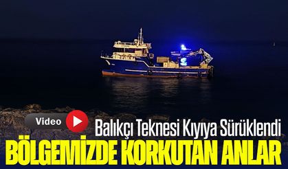 Rize’de O Anlar Panik Yarattı: Balıkçı Teknesi Karaya Oturdu