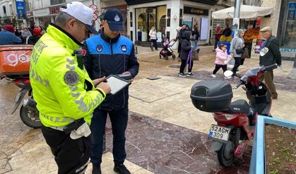 Ordu'da trafiğe kapalı caddede motosiklet kullanan 261 sürücüye 364 bin lira ceza