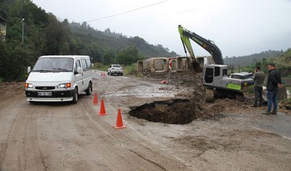 Yağlıdere’de taşkın riskine karşı menfez çalışması başladı