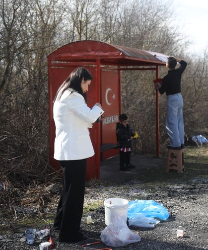 İstanbul'dan memleketleri Samsun'a dönen genç çiftten şehide vefa