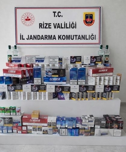 Rize'de kaçak içki ve sigara operasyonu