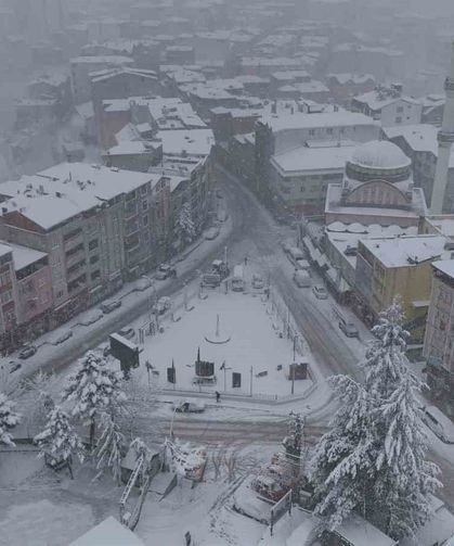 Ordu'nun yükseklerinde kar yağışı