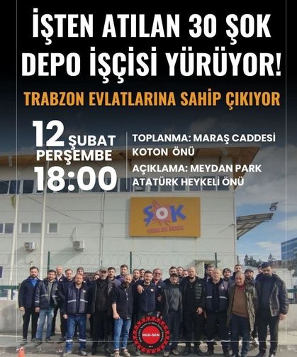 Trabzon’da Depo İşçilerinden Dayanışma ve Yürüyüş Çağrısı