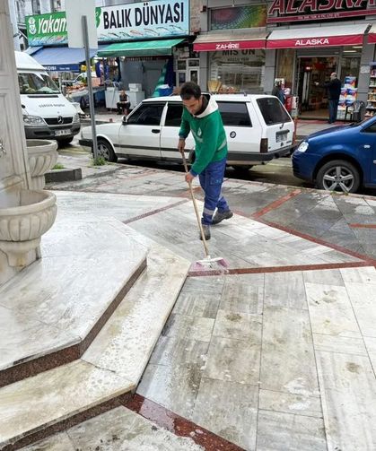 Rize'de bayram öncesi temizlik çalışmaları devam ediyor