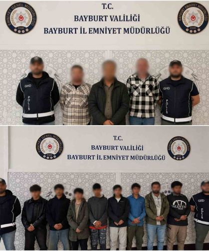 Bayburt'ta 8 düzensiz göçmen yakalandı