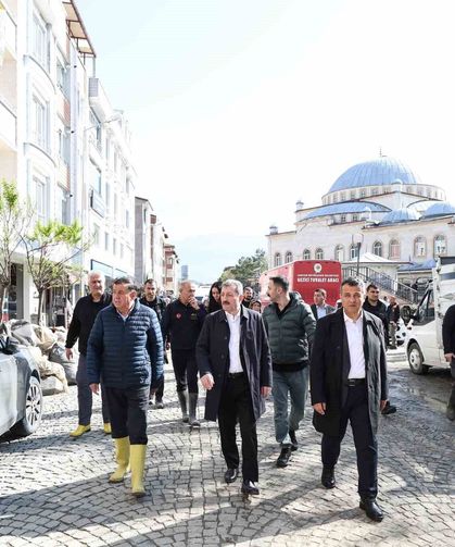 Samsun'da sel bölgesinde inceleme