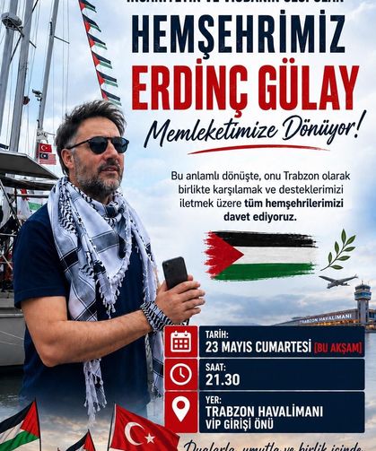 Küresel Sumud Filosundaki Trabzonlu Gönüllü Memleketine Geliyor